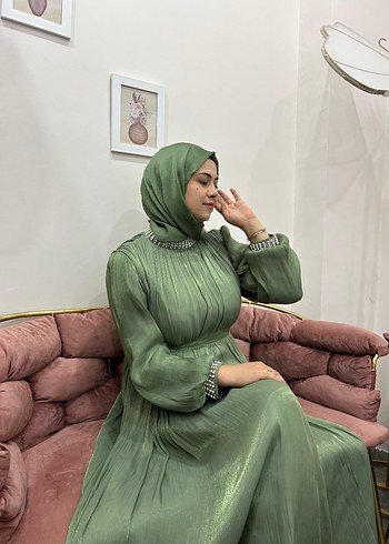 Bohem Salaş Yüksek Yakalı Kadın Elbise - Görsel 2