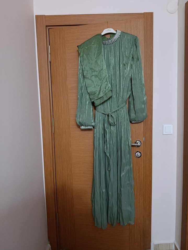 Bohem Salaş Yüksek Yakalı Kadın Elbise - Görsel 3