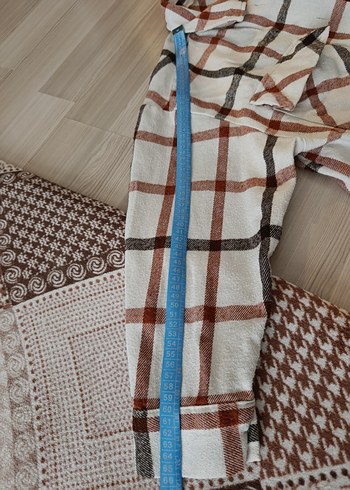 Kareli Düğmeli Uzun Kollu Kadın Gömlek - Görsel 3