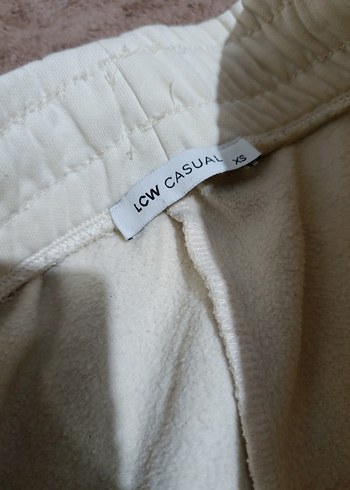 Beyaz Rahat Kesim Kadın Eşofman Altı - Görsel 2