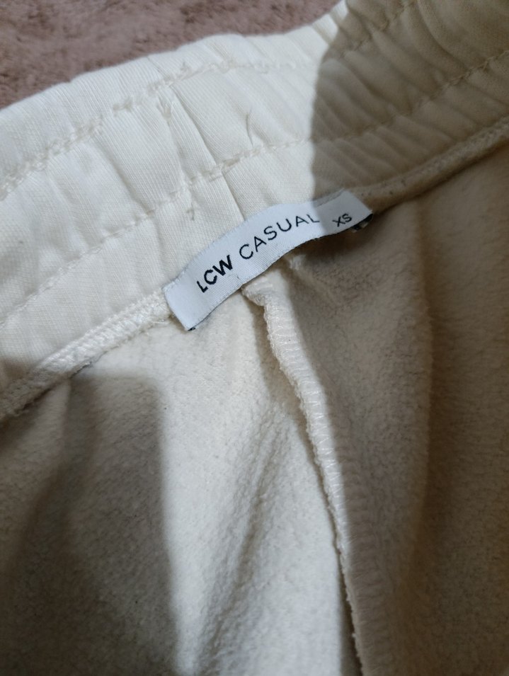 Beyaz Rahat Kesim Kadın Eşofman Altı - Görsel 2