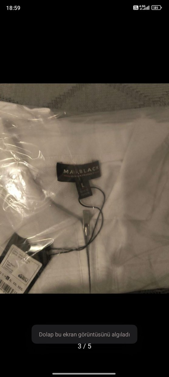 Fermuarlı Beyaz Erkek Polo Tişört - Görsel 2