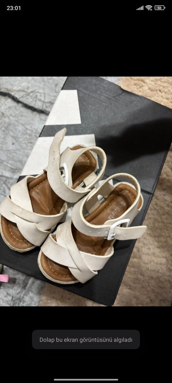 Kız Çocuk Beyaz Tokalı Sandalet polaris 22 numara - Görsel 2