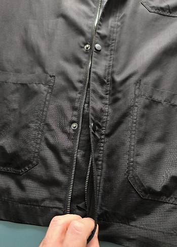 Fabrika marka Düğmeli Siyah Erkek Midi Ceket L beden - Görsel 7