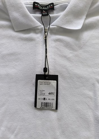 Beyaz Pamuklu Erkek Polo Tişört Mavi marka sıfır - Görsel 4