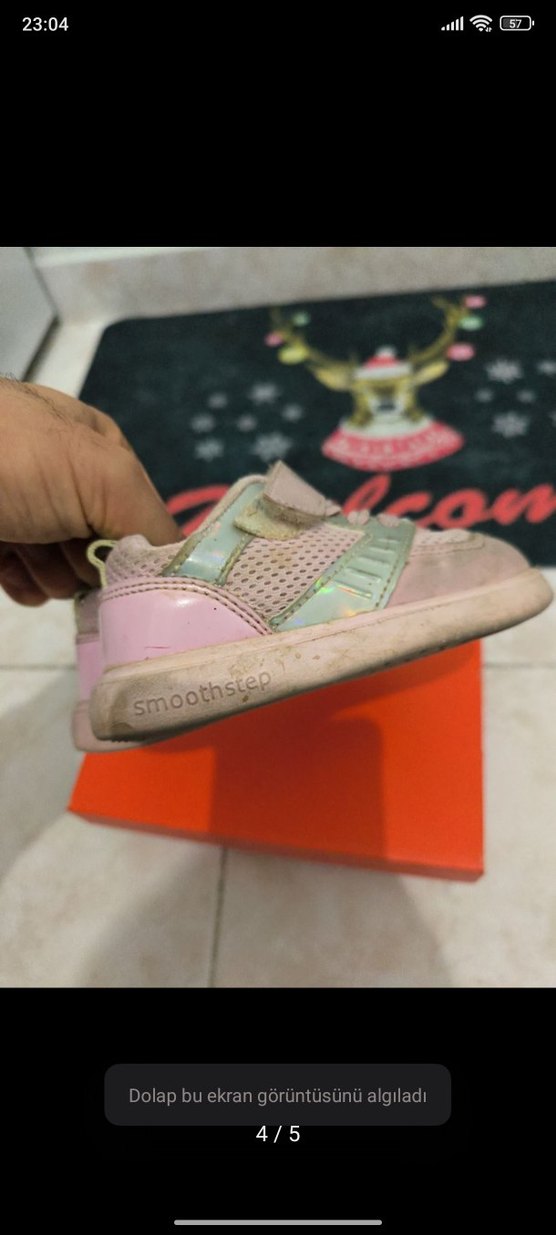 Kız Çocuk Pembe Velcro Bağcıklı Sneakers - Görsel 4