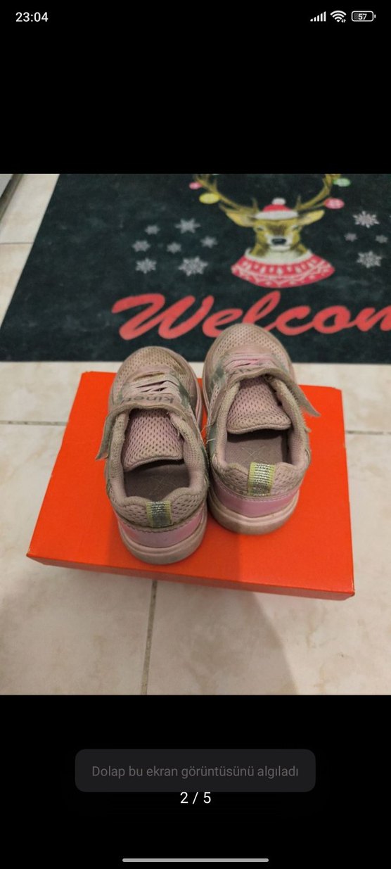 Kız Çocuk Pembe Velcro Bağcıklı Sneakers - Görsel 2