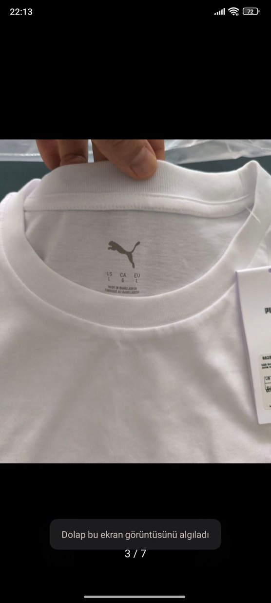 Beyaz Pamuklu Erkek Tişört Puma marka - Görsel 3