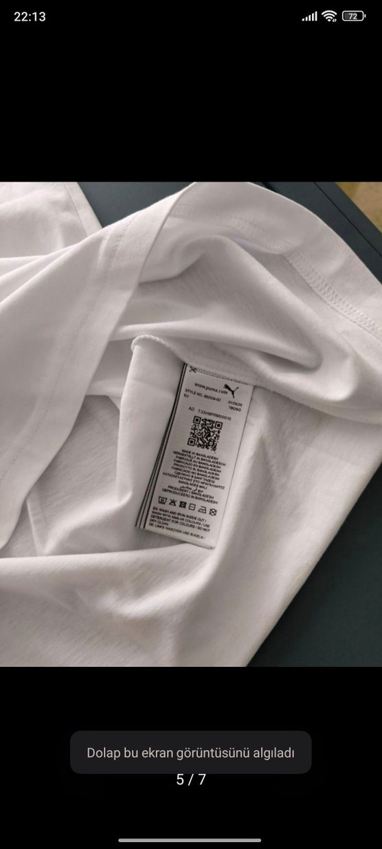 Beyaz Pamuklu Erkek Tişört Puma marka - Görsel 5