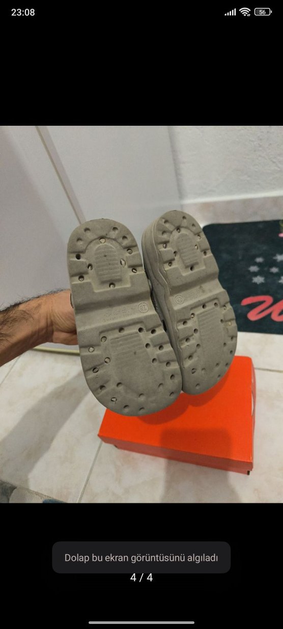 Kız Çocuk Gri Tokalı Terlik 28 numara - Görsel 4