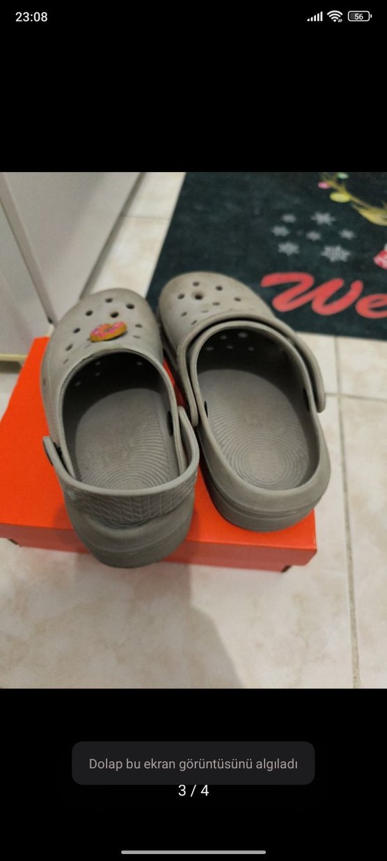 Kız Çocuk Gri Tokalı Terlik 28 numara - Görsel 3