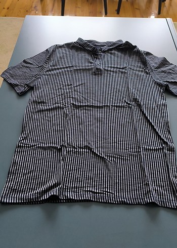 Gri Çizgili Kısa Kollu Polo Tişört - Görsel 5