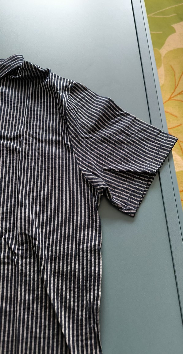 Gri Çizgili Kısa Kollu Polo Tişört - Görsel 4