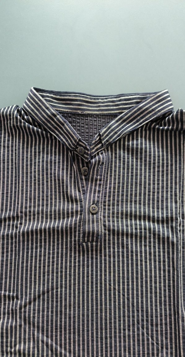 Gri Çizgili Kısa Kollu Polo Tişört - Görsel 2