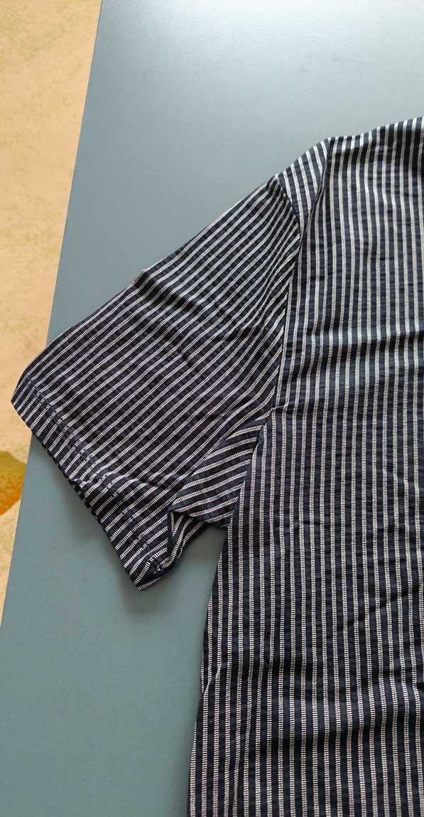 Gri Çizgili Kısa Kollu Polo Tişört - Görsel 3