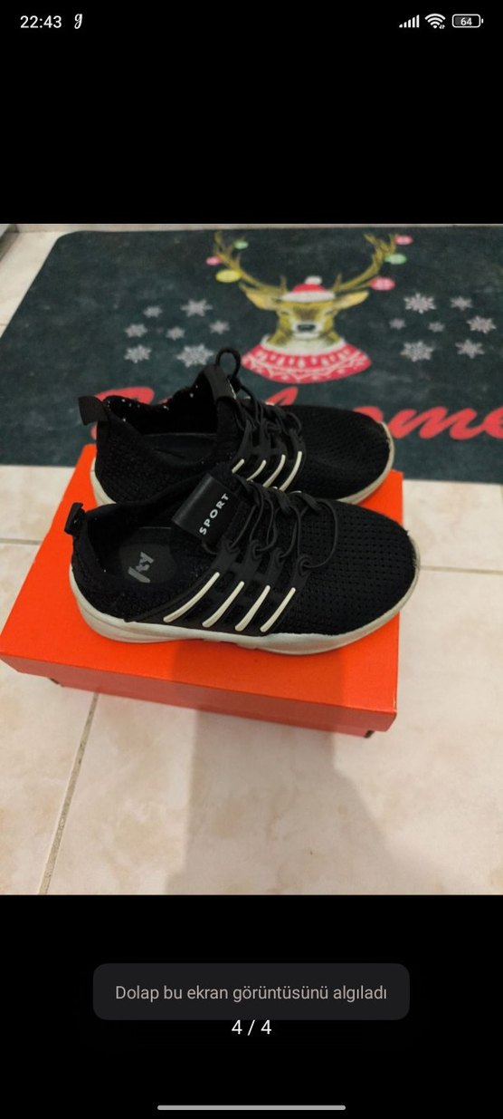Renkli Baskılı Siyah Bağcıklı Erkek Spor Ayakkabı - Görsel 4