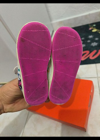 Kız Çocuk Beyaz Renkli Baskılı Sneaker - Görsel 6