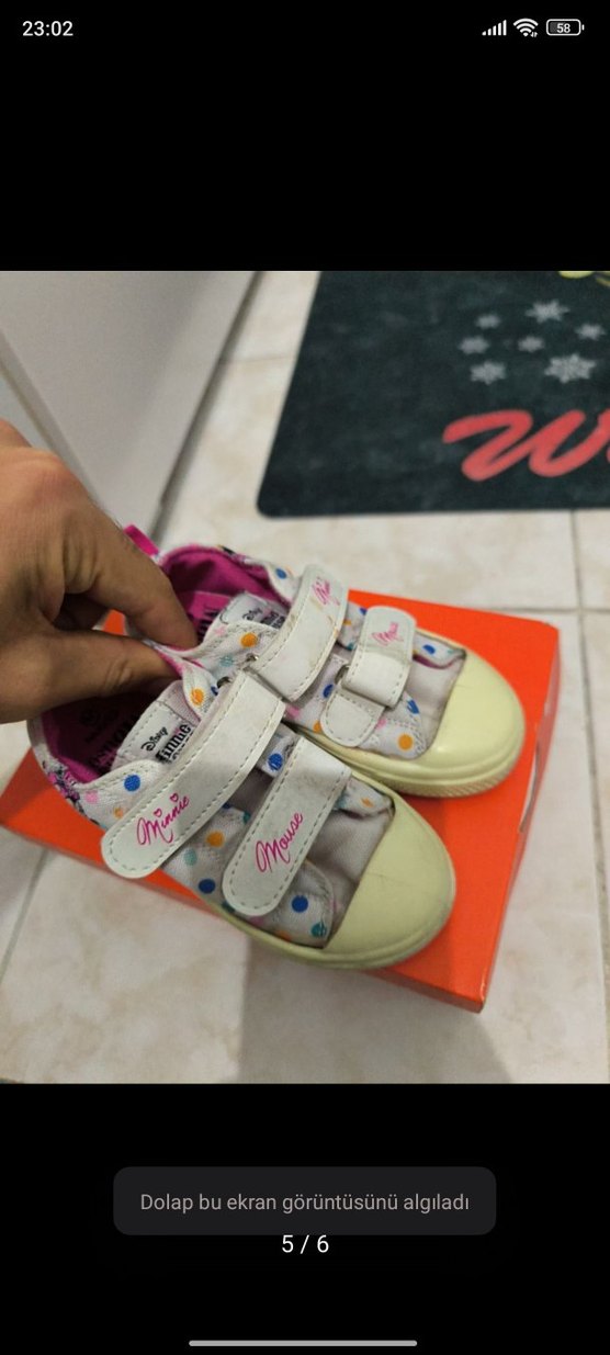 Kız Çocuk Beyaz Renkli Baskılı Sneaker - Görsel 5