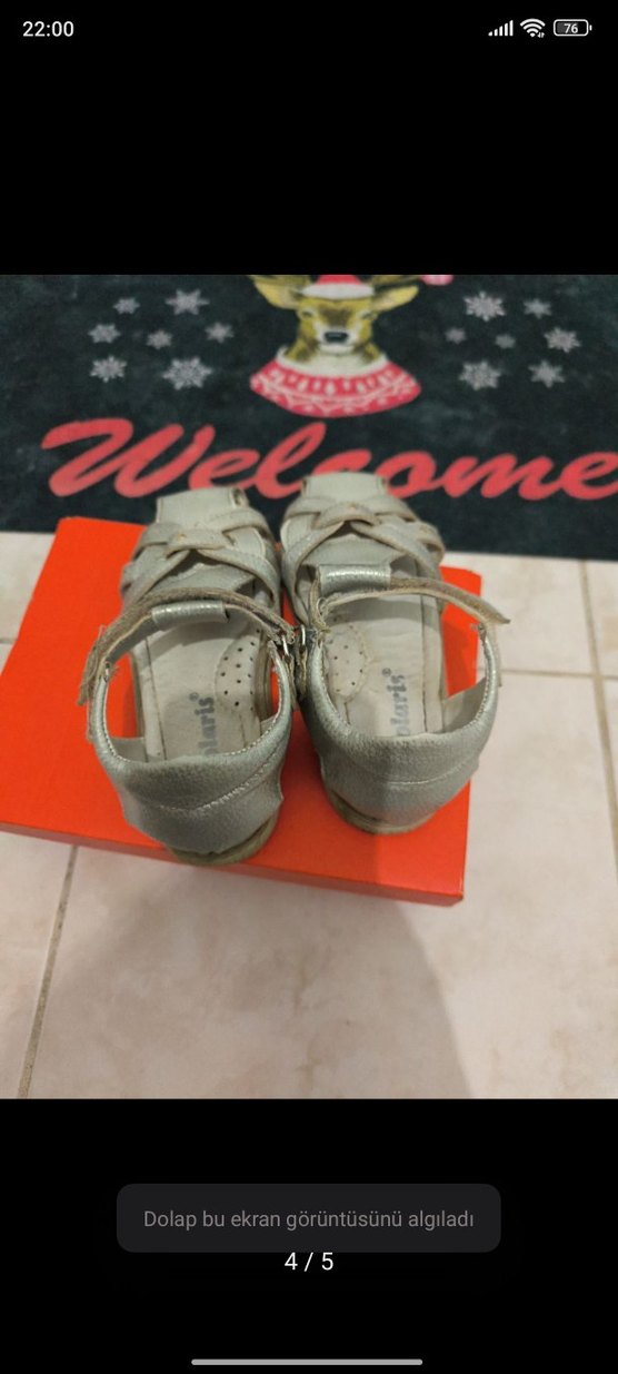 Kız Çocuk Bej Cırt Cırtlı Sandalet polaris 25 numara - Görsel 4