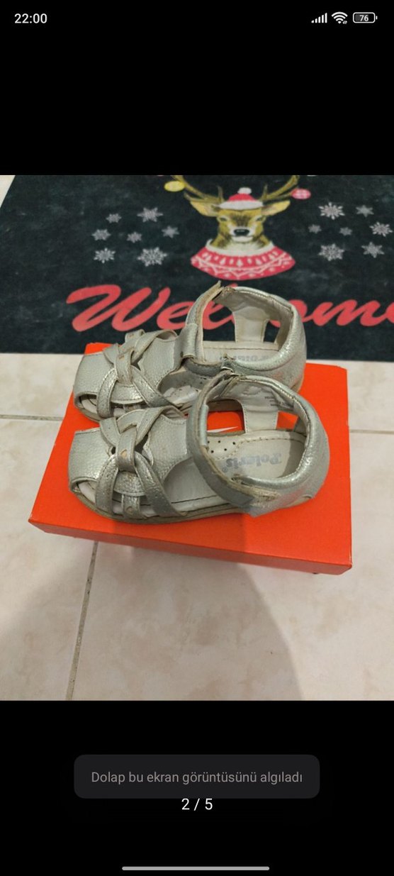 Kız Çocuk Bej Cırt Cırtlı Sandalet polaris 25 numara - Görsel 2