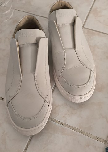 Beyaz Deri erkek loafer  Ayakkabı Linus marka 42 numara - Görsel 6