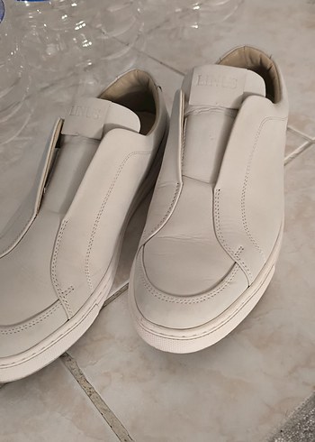 Beyaz Deri erkek loafer  Ayakkabı Linus marka 42 numara - Görsel 4