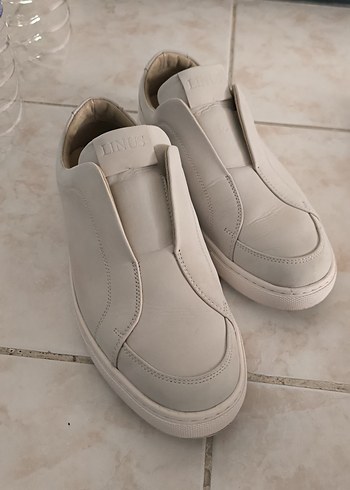 Beyaz Deri erkek loafer  Ayakkabı Linus marka 42 numara - Görsel 3