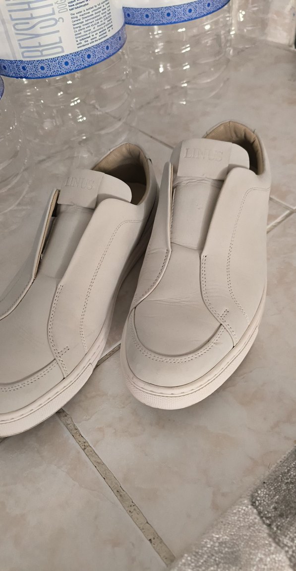 Beyaz Deri erkek loafer  Ayakkabı Linus marka 42 numara - Görsel 4