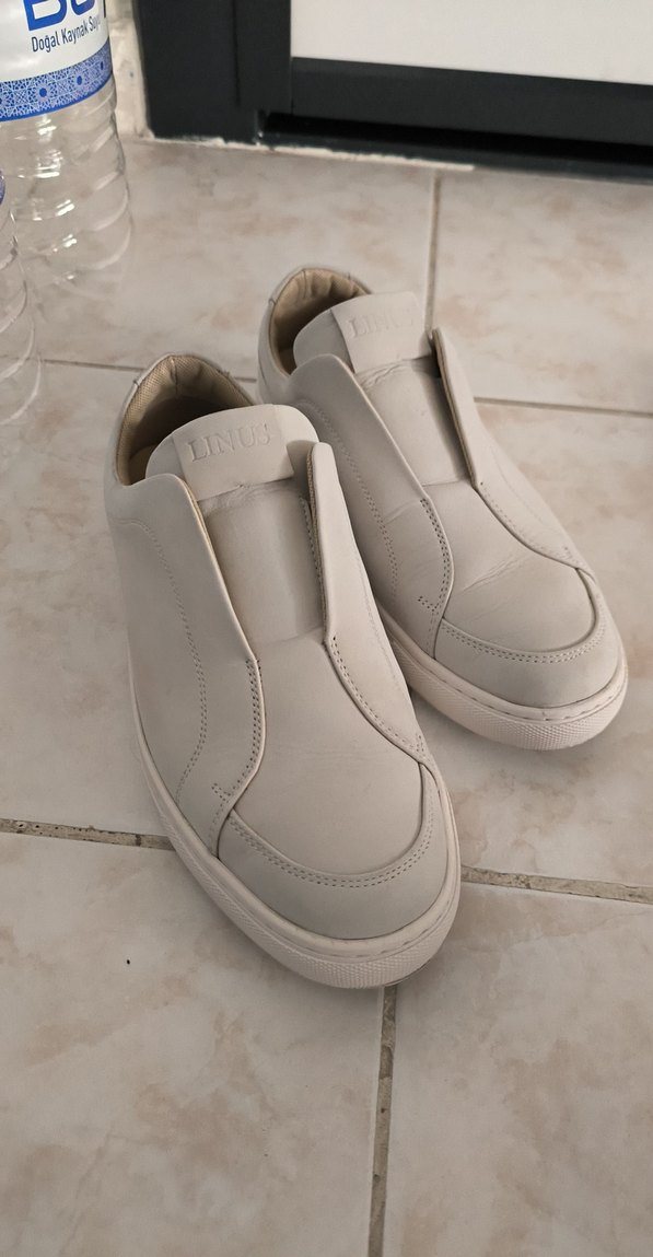 Beyaz Deri erkek loafer  Ayakkabı Linus marka 42 numara - Görsel 3