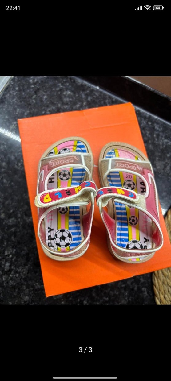 Renkli Baskılı Tokalı Erkek Çocuk Sandalet 20-21 numara - Görsel 2