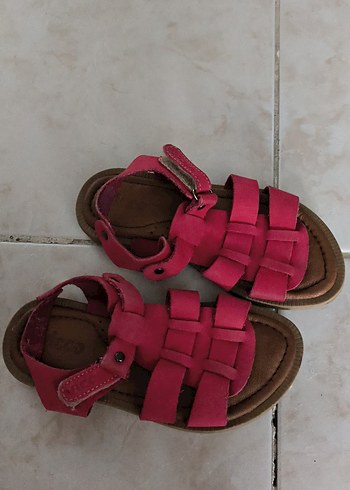 Pembe Süet Tokalı Kız Çocuk Sandalet - Görsel 7