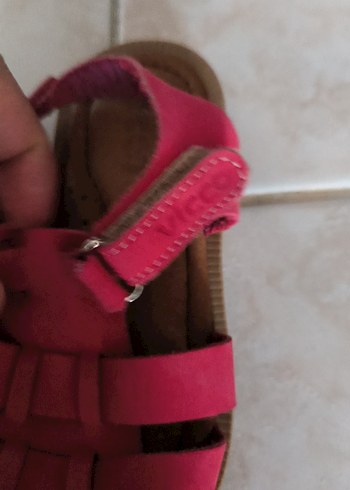 Pembe Süet Tokalı Kız Çocuk Sandalet - Görsel 4