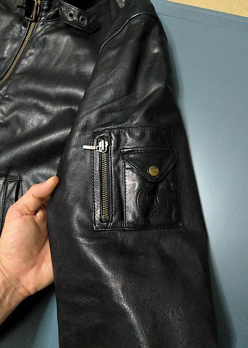 Kemerli Siyah Deri Erkek Ceket Abrams deri ceket Almanya'dan - Görsel 5