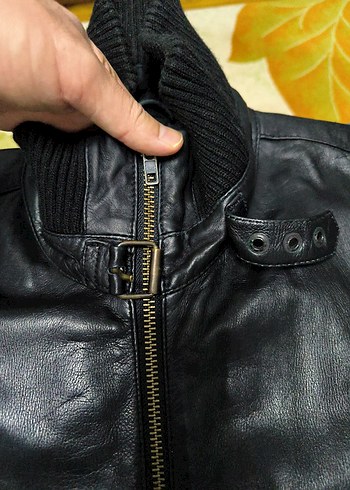Kemerli Siyah Deri Erkek Ceket Abrams deri ceket Almanya'dan - Görsel 4
