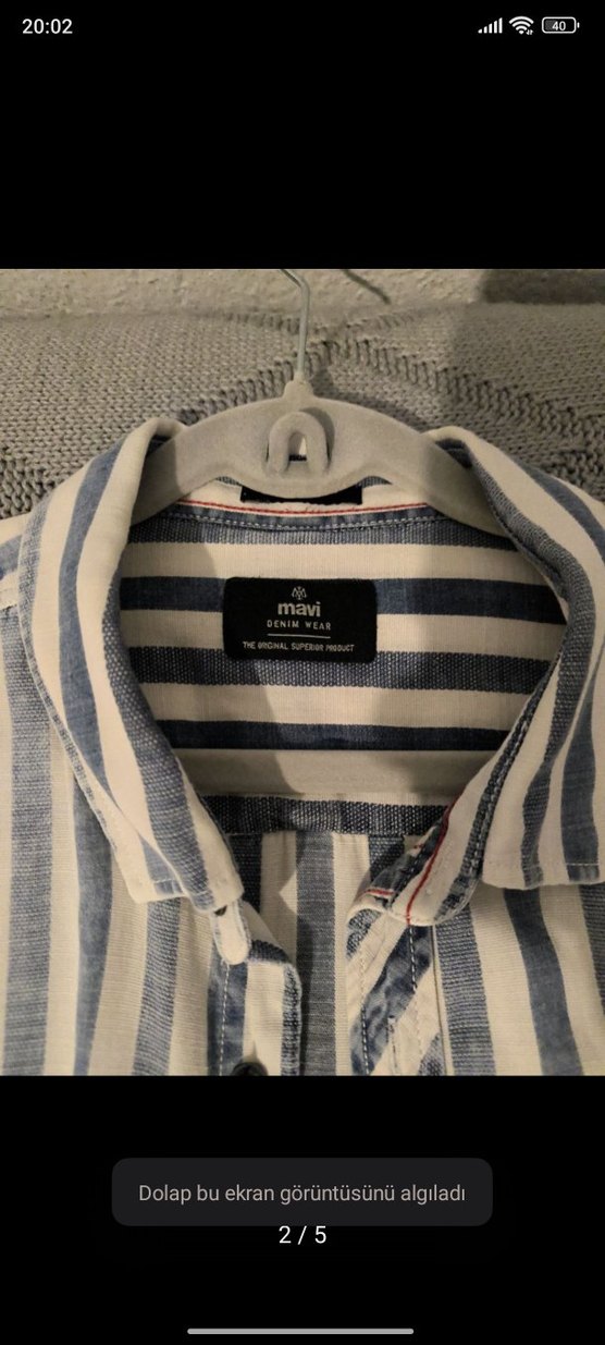 Erkek Uzun Kollu Çizgili Keten Gömlek - Görsel 2