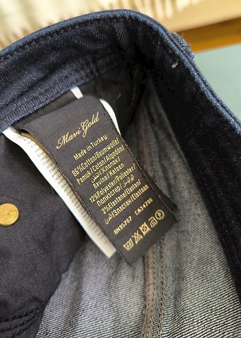 Düğmeli Lacivert Kadın Kot Pantolon - Görsel 14