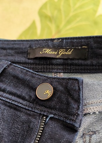 Düğmeli Lacivert Kadın Kot Pantolon - Görsel 13