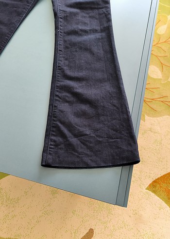 Düğmeli Lacivert Kadın Kot Pantolon - Görsel 11