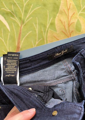 Düğmeli Lacivert Kadın Kot Pantolon - Görsel 6