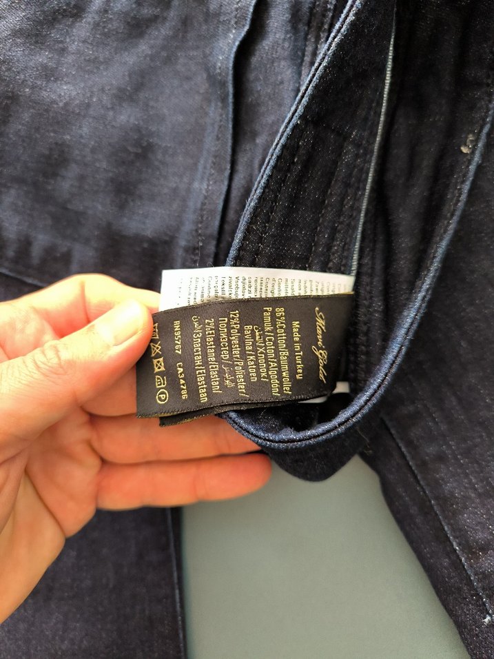 Düğmeli Lacivert Kadın Kot Pantolon - Görsel 3