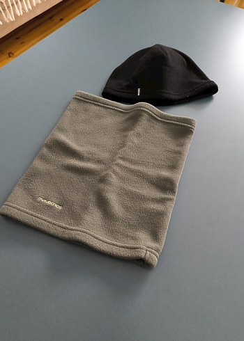 Gri Polar Boyunluk ve Siyah Bere Seti - Görsel 2