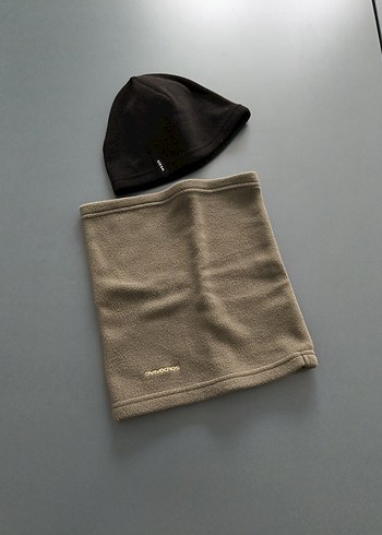 Gri Polar Boyunluk ve Siyah Bere Seti - Görsel 5