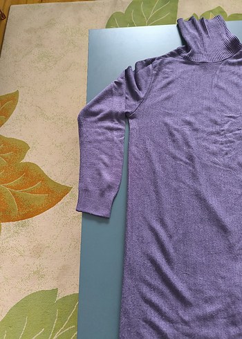 Mor Uzun Kollu Boğazlı Kadın Kazak - Görsel 4