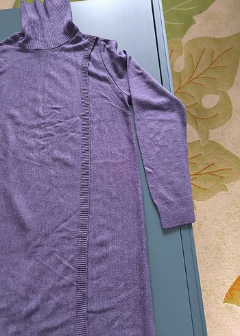 Mor Uzun Kollu Boğazlı Kadın Kazak - Görsel 3