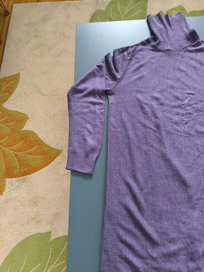 Mor Uzun Kollu Boğazlı Kadın Kazak - Görsel 4