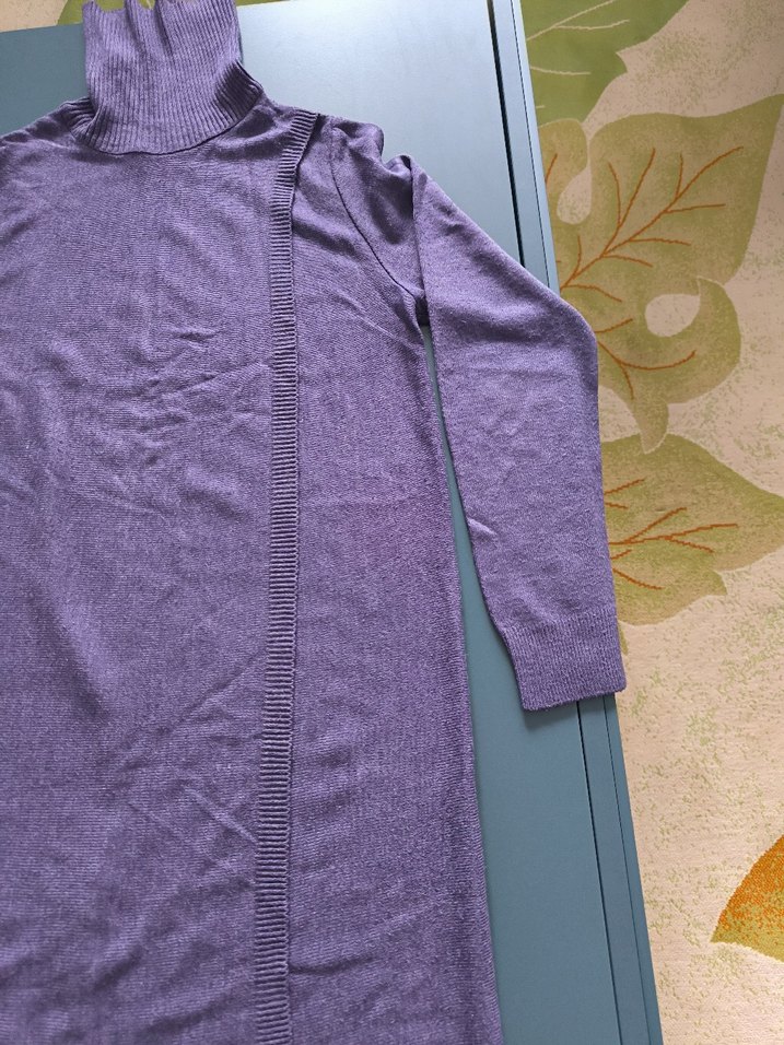 Mor Uzun Kollu Boğazlı Kadın Kazak - Görsel 3