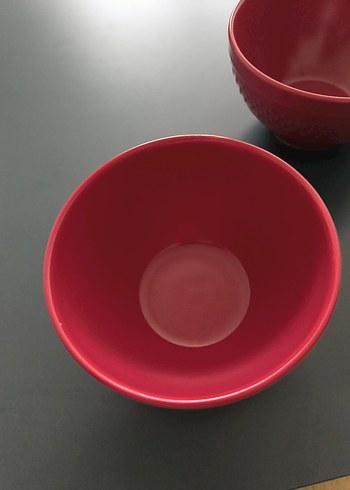 Kırmızı Desensiz Çift Kase - Görsel 6