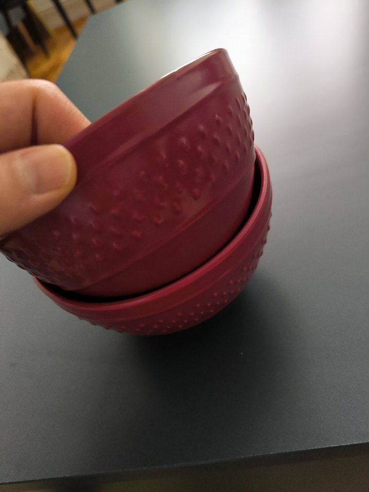 Kırmızı Desensiz Çift Kase - Görsel 4