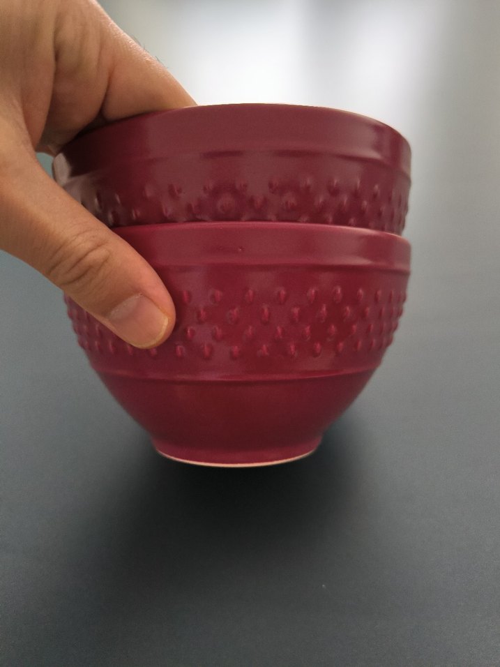 Kırmızı Desensiz Çift Kase - Görsel 3