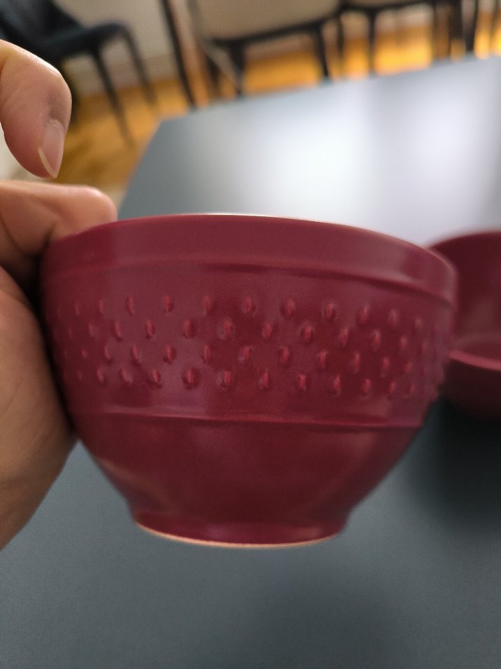 Kırmızı Desensiz Çift Kase - Görsel 2